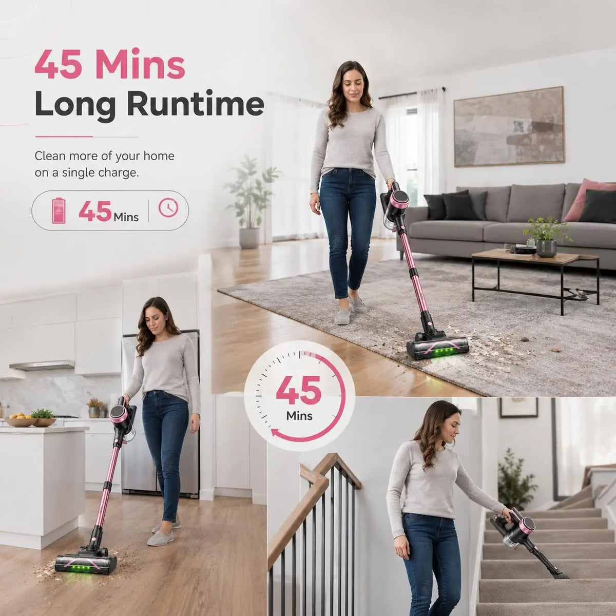 Suxiangvac Cordless Stick Vacuum Cleaner For Home And Pet