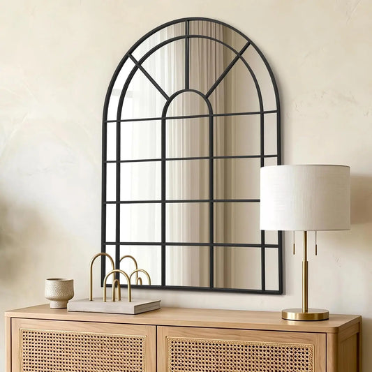 Arched Farmhouse Wall Mirror for Living Room and Entryway