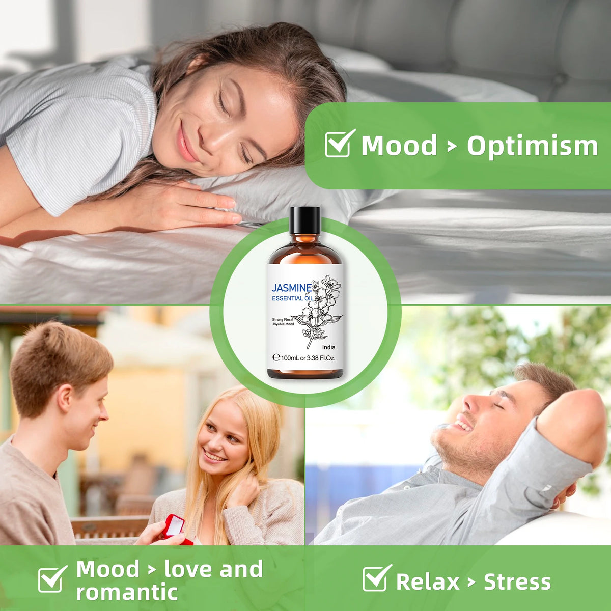 HIQILI Pure Jasmine Ylang Ylang Orange Essential Oil