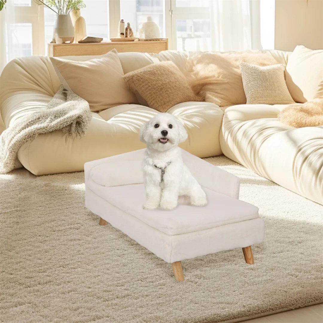 Bingopaw L-Shape Pet Sofa Bed with Wooden Legs