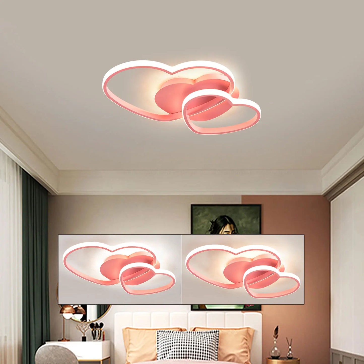 Heart Shape LED Ceiling Light 42W Dimmable with Remote