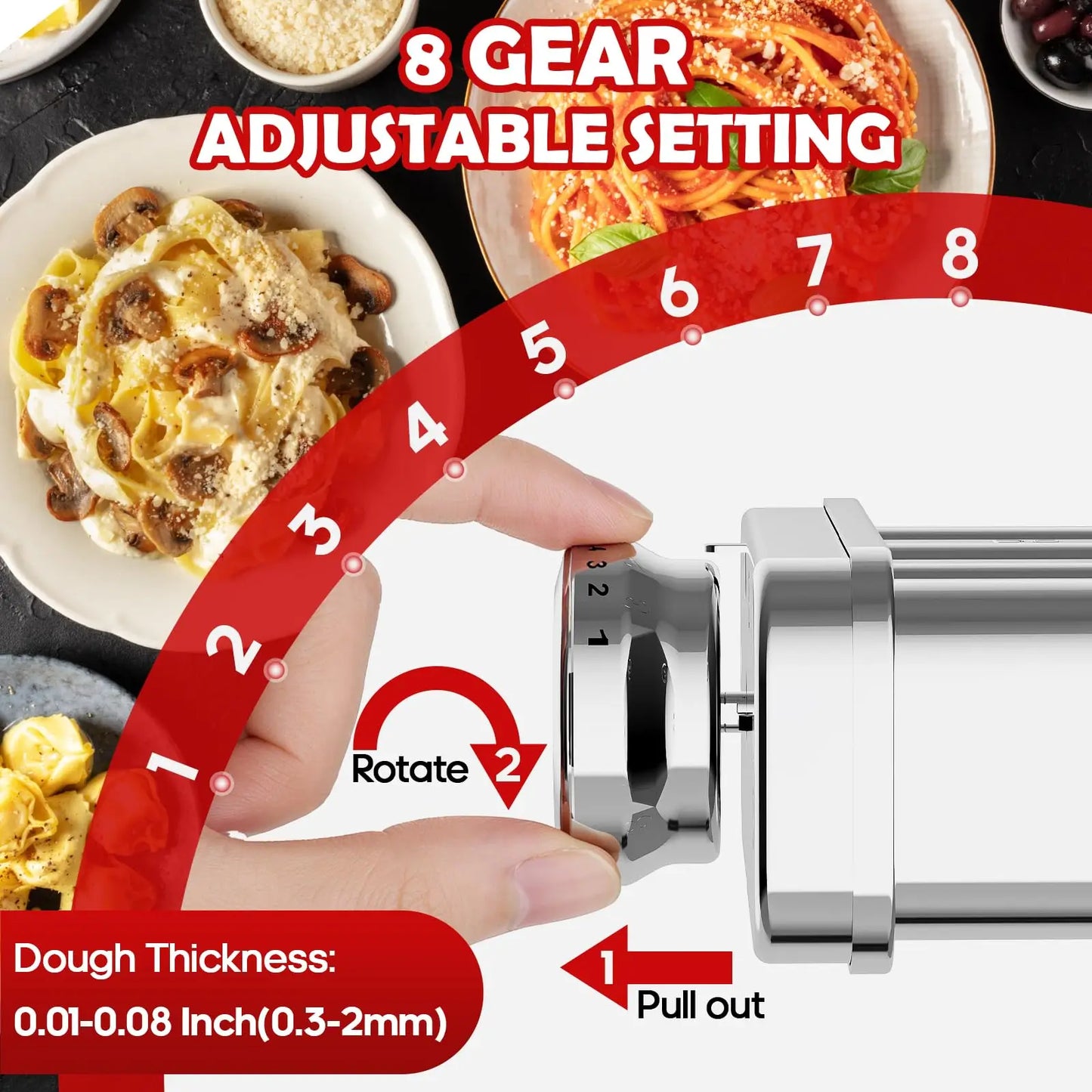 GVODE 3In1 Stainless Steel Pasta Attachment For KitchenAid