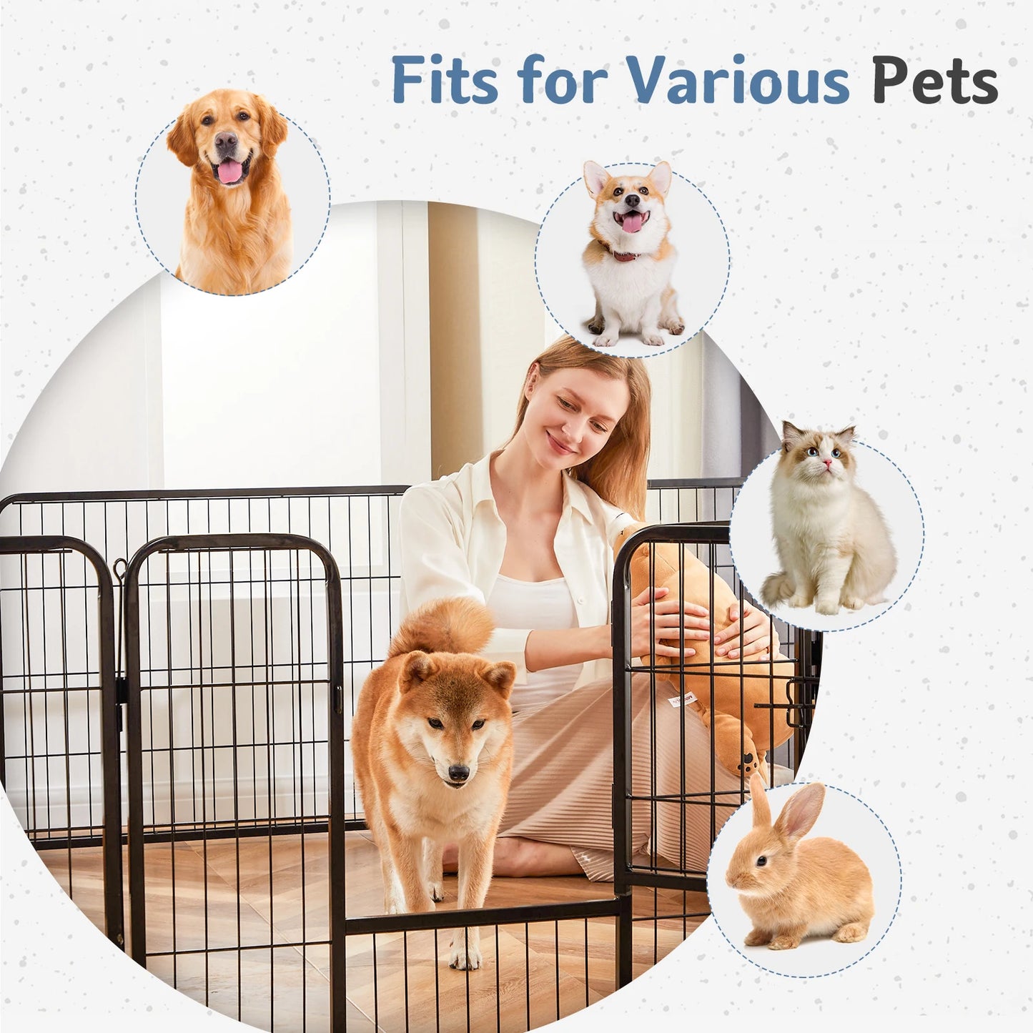 JHK Dog Playpen Foldable Outdoor Fence