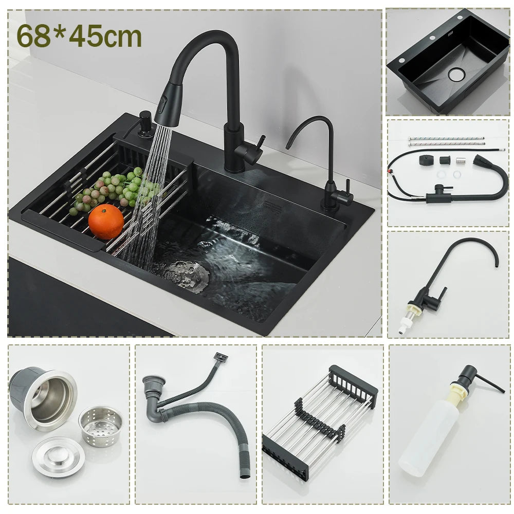 Stainless Steel Kitchen Sink With Integrated Faucet