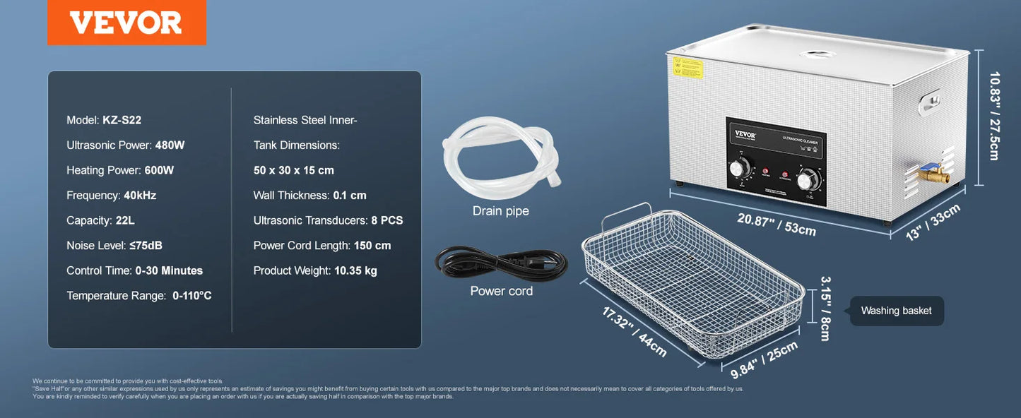 SucceBuy Ultrasonic Cleaner With Heater Timer For Lab Tools