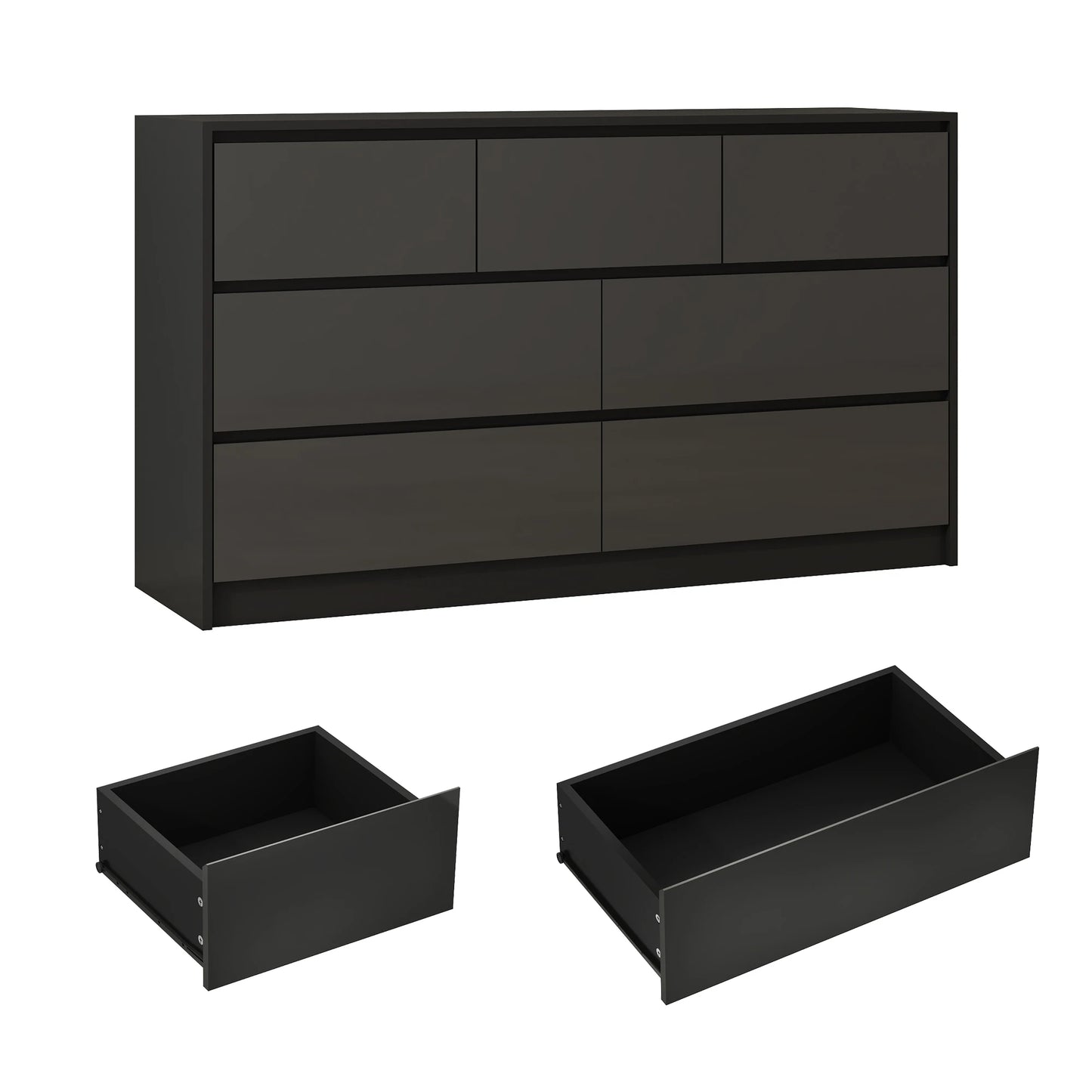 QiaoShiRen 7 Drawer Dresser Modern Wood Chest