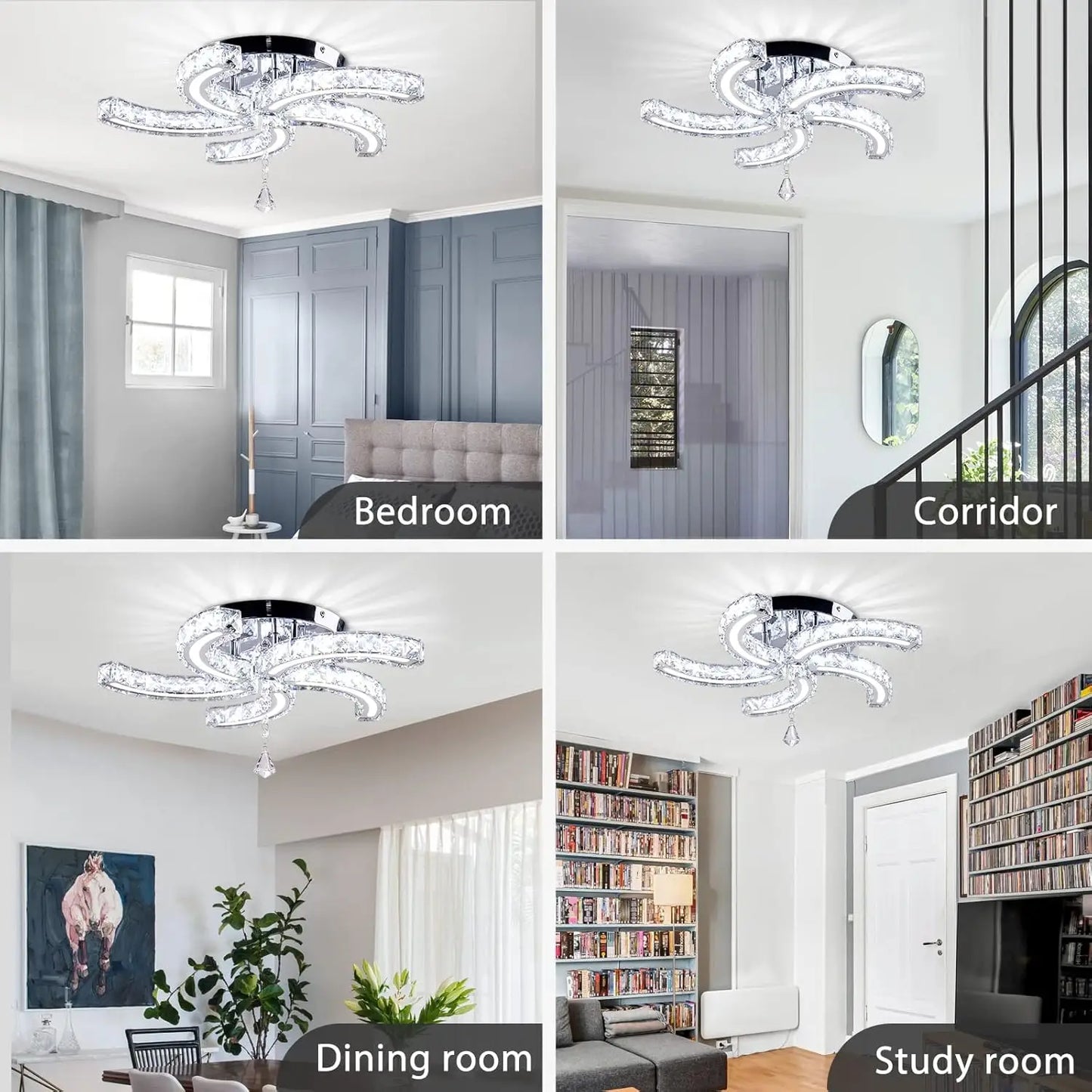 FRIXCHUR Acrylic Crystal Chandeliers Ceiling Light