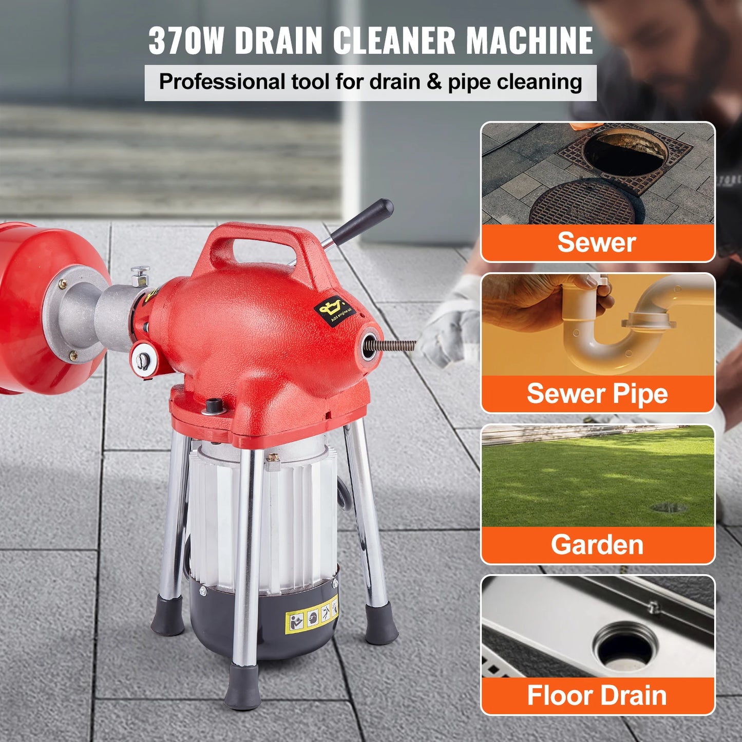 SucceBuy Drain Cleaner Machine Electric Sewer Snake