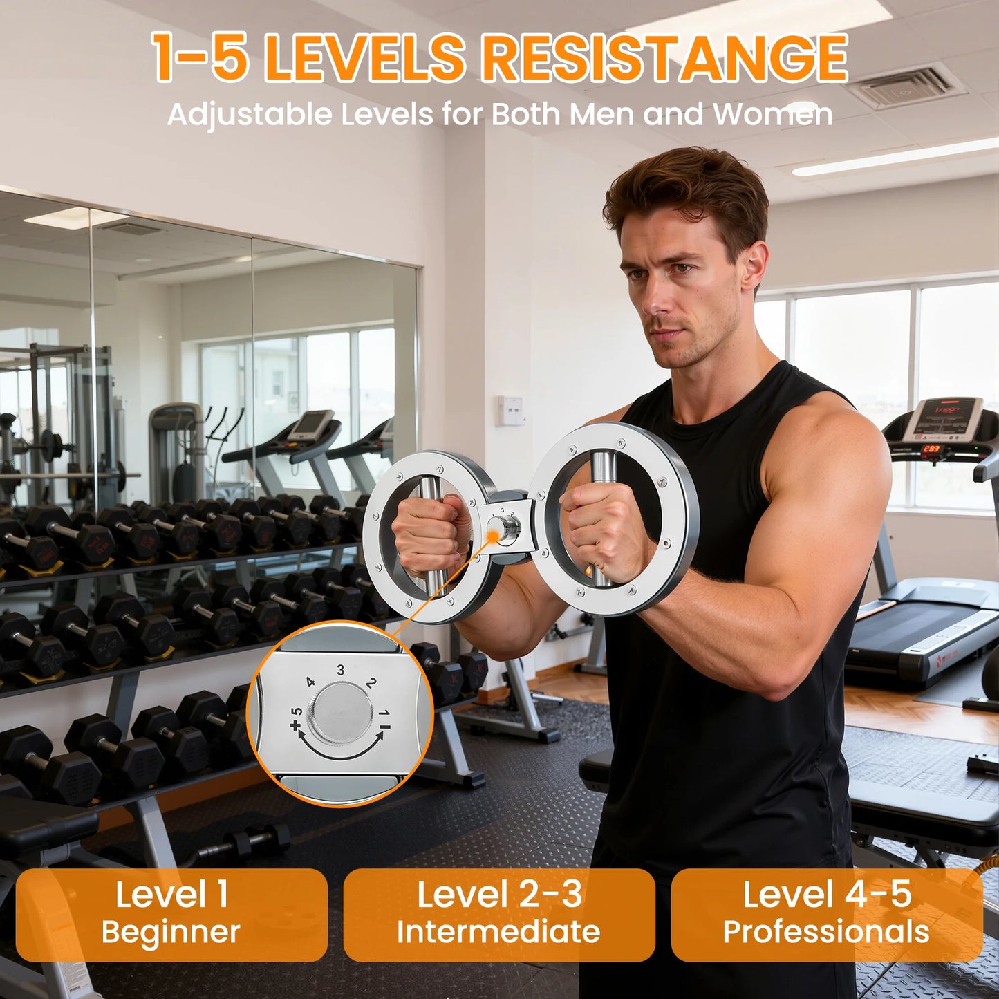 Rotator Forearm Exerciser Adjustable 8 To 15 Lb Resistance