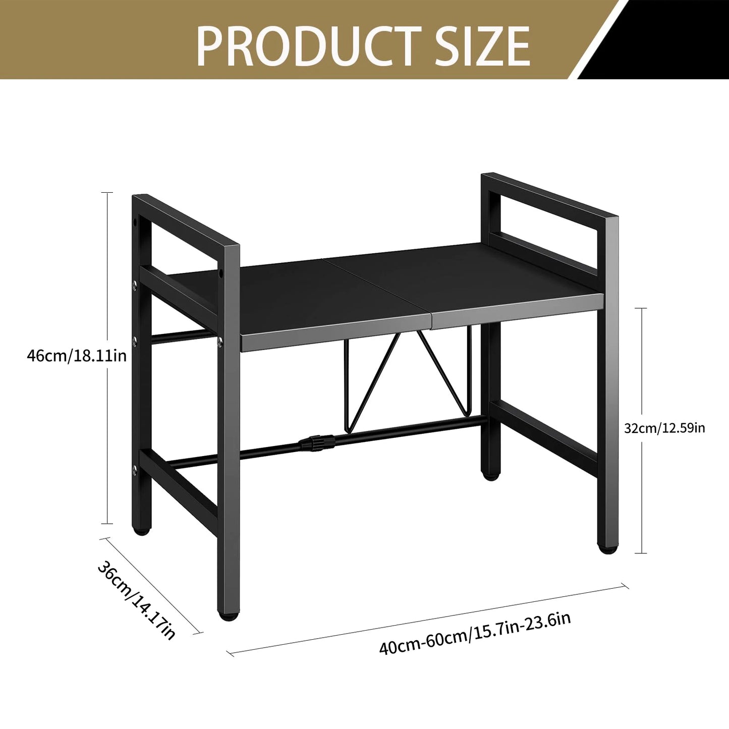 Expandable Microwave Shelf Organizer Moisture And Rust Proof