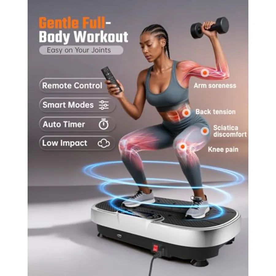 Home Gym Vibration Plate With Steel Frame 455-Lb Capacity