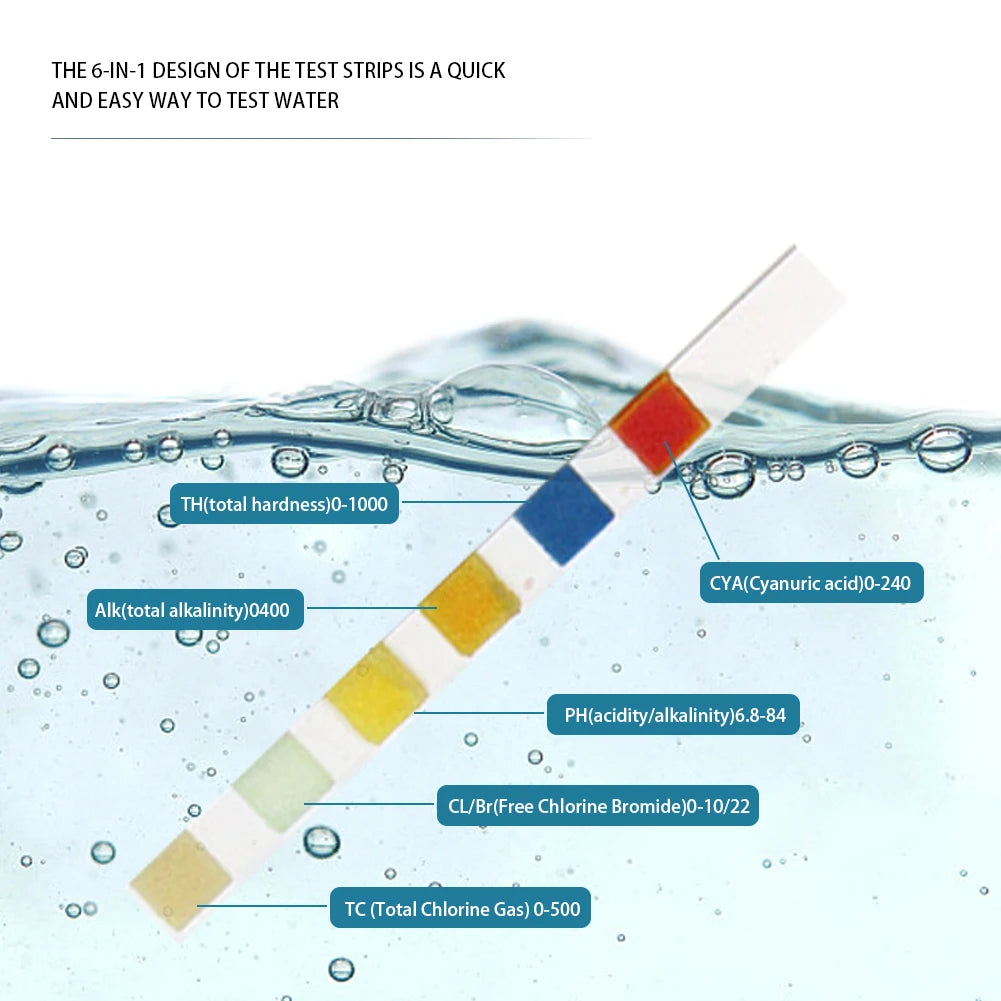 ALLOYSEED PH Test Strips 7 In 1 Pool Aquarium