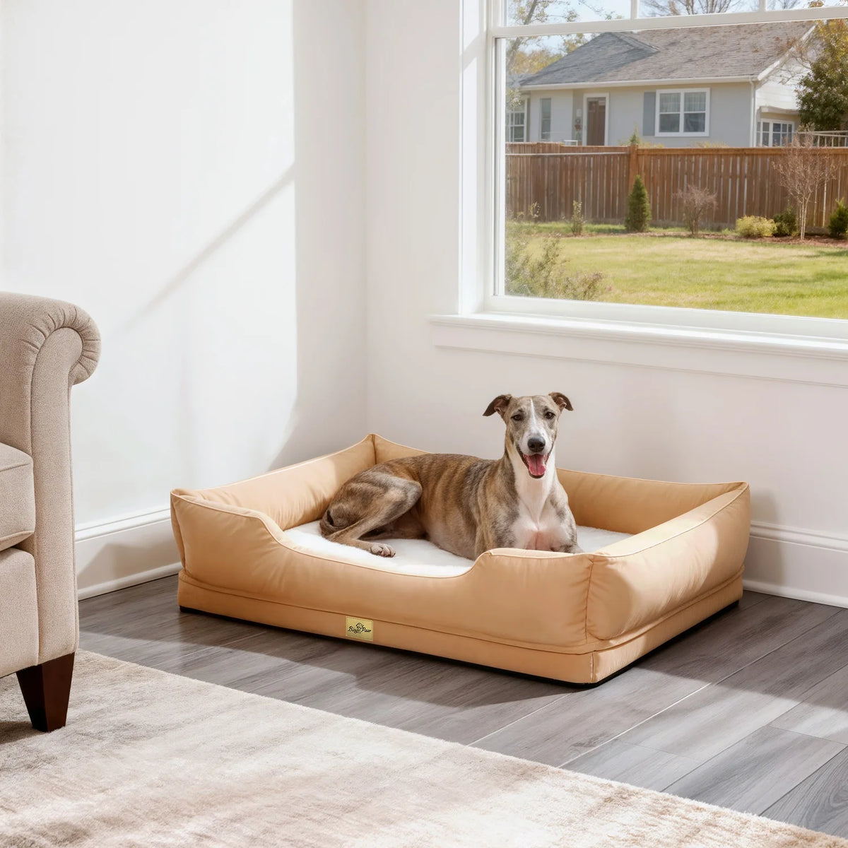 Bingopaw Washable Orthopedic Dog Bed With Bolster