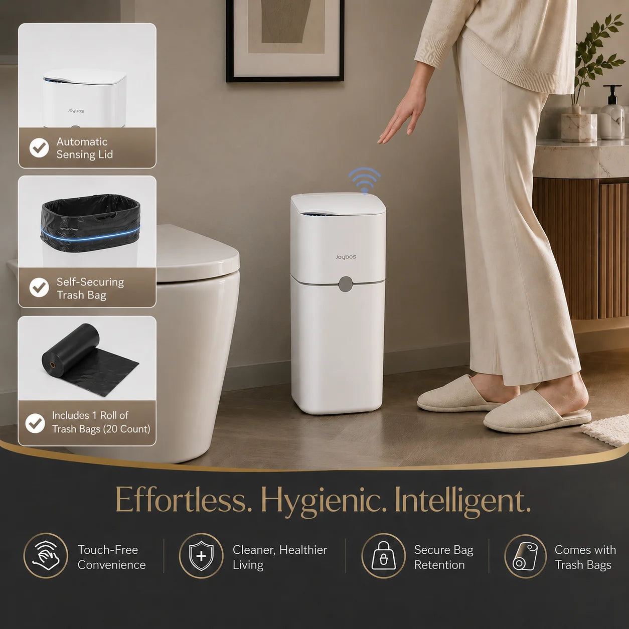 Joybos Touchless Trash Can With Motion Sensor