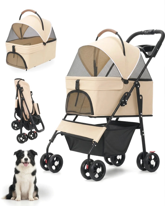 Cabusatly 2in1 Pet Stroller With Removable Carrier