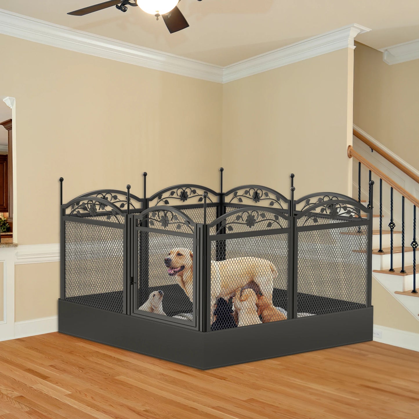 BINGOPAW 8 Panel Heavy Duty Dog Playpen With Waterproof Pad