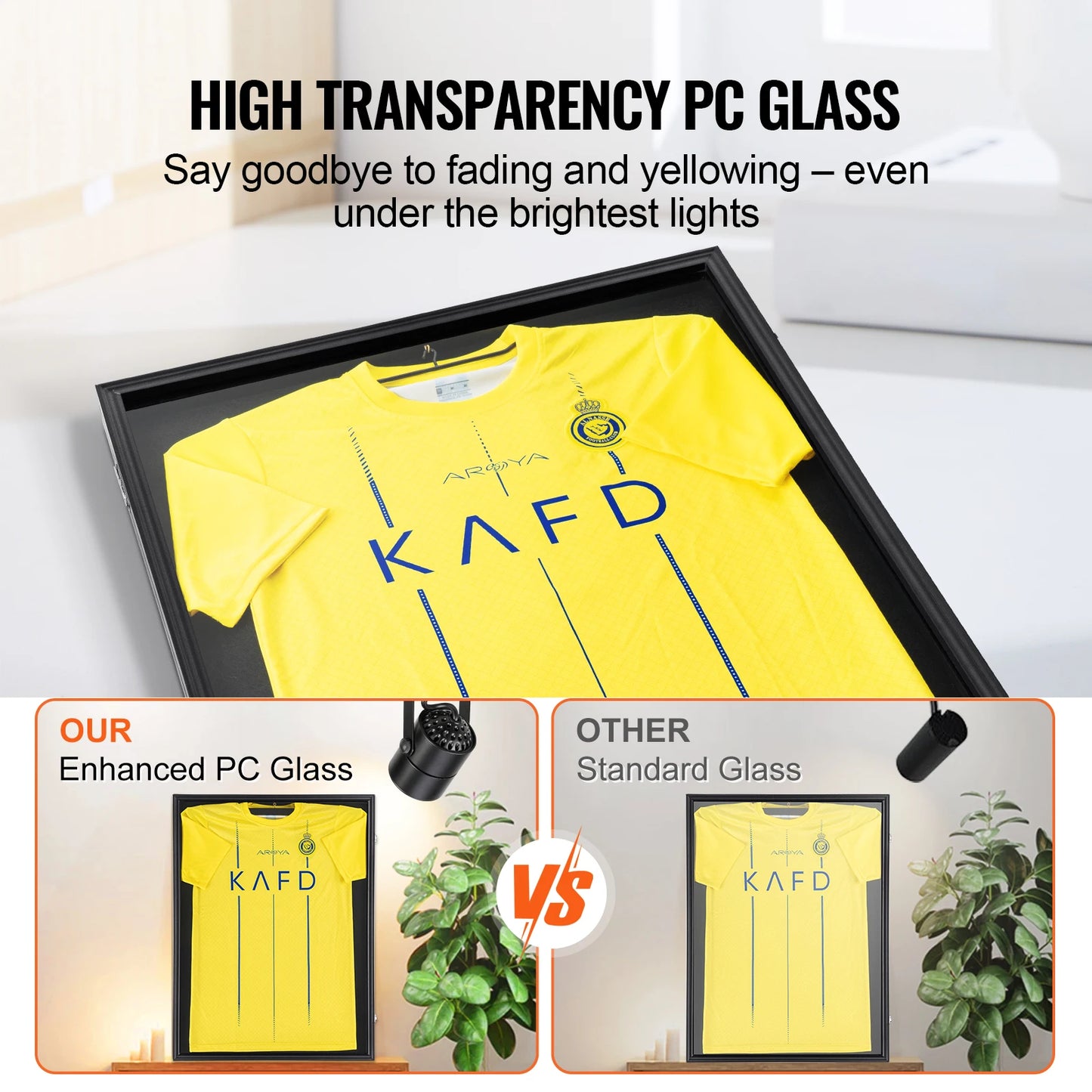 SucceBuy Jersey Display Case With Lockable Shadow Box