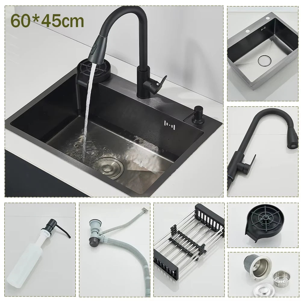Stainless Steel Kitchen Sink With Integrated Faucet