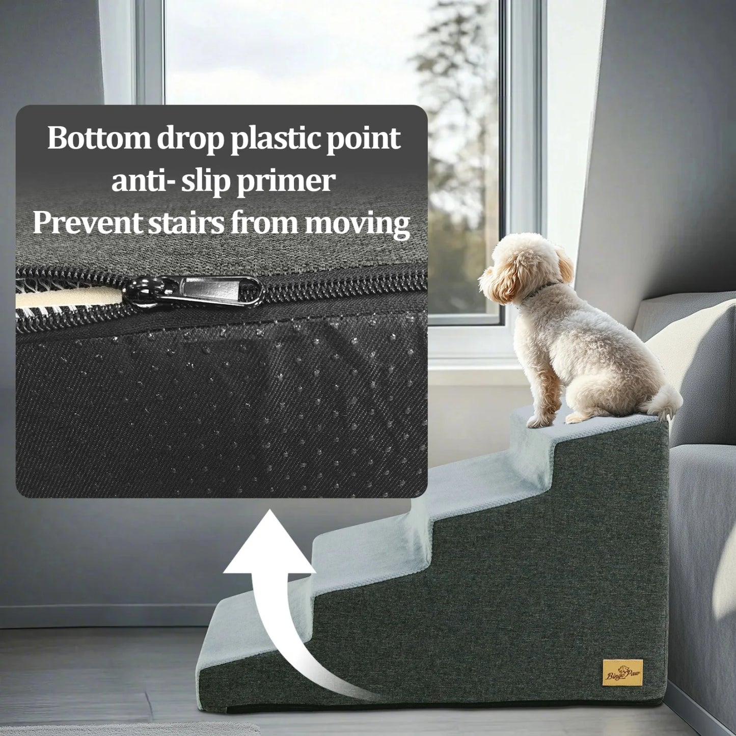 Dog Stairs Ramp With Washable Cover For Small Dogs