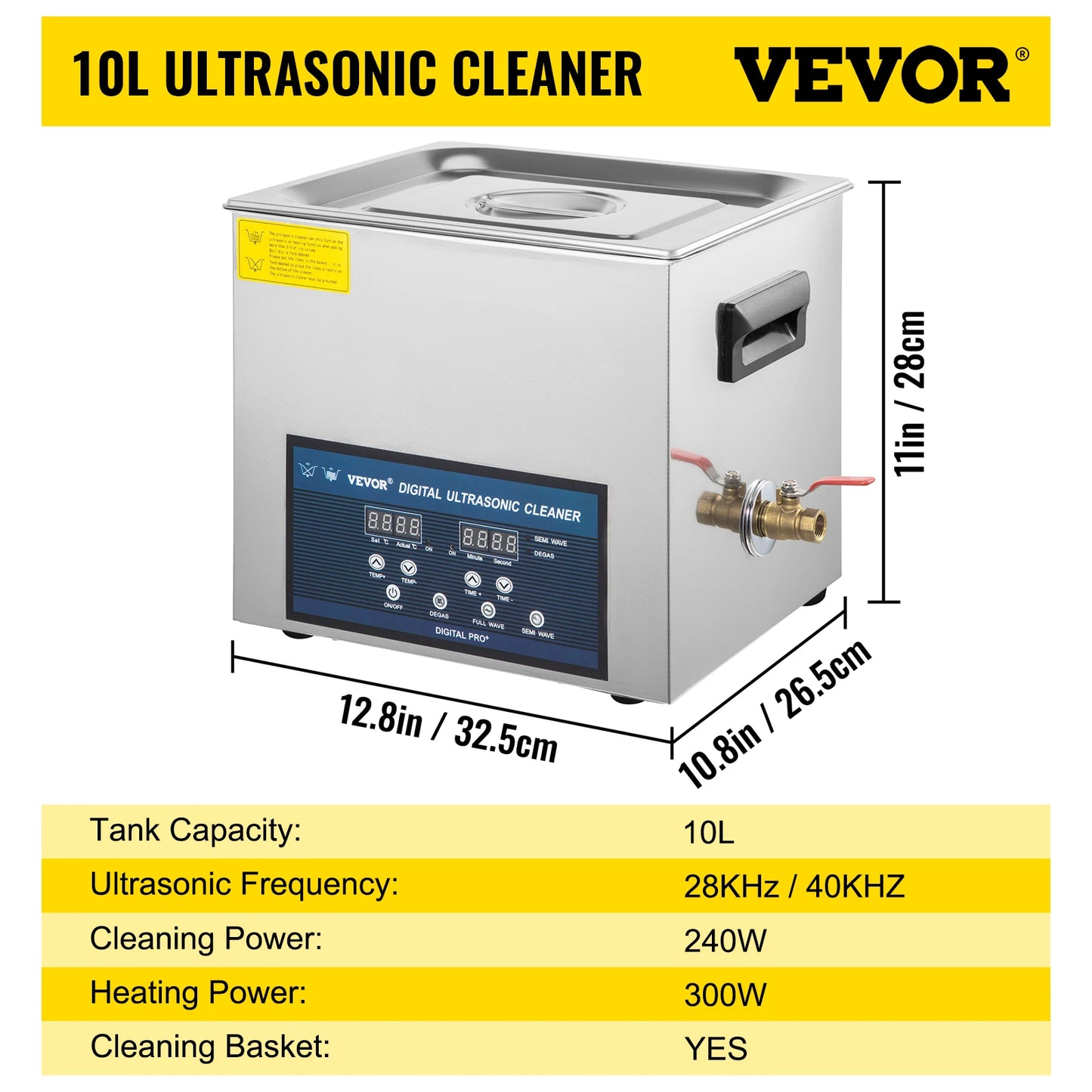 SucceBuy Dual Frequency Ultrasonic Cleaner 28/40kHz
