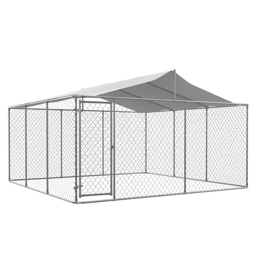 Heavy Duty Galvanized Steel Outdoor Dog Kennel With Cover