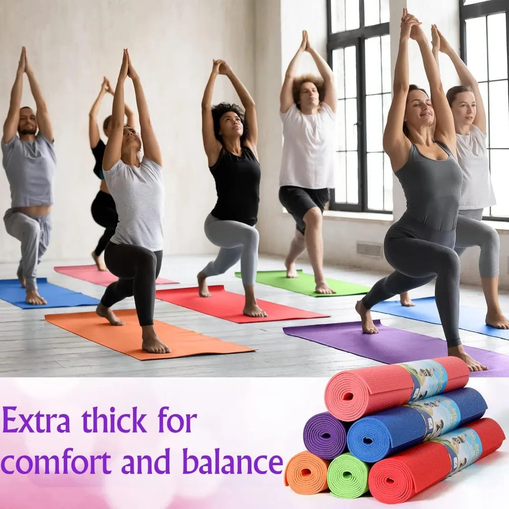 Non Slip Yoga Mats 12 Pack PVC Exercise Home Gym