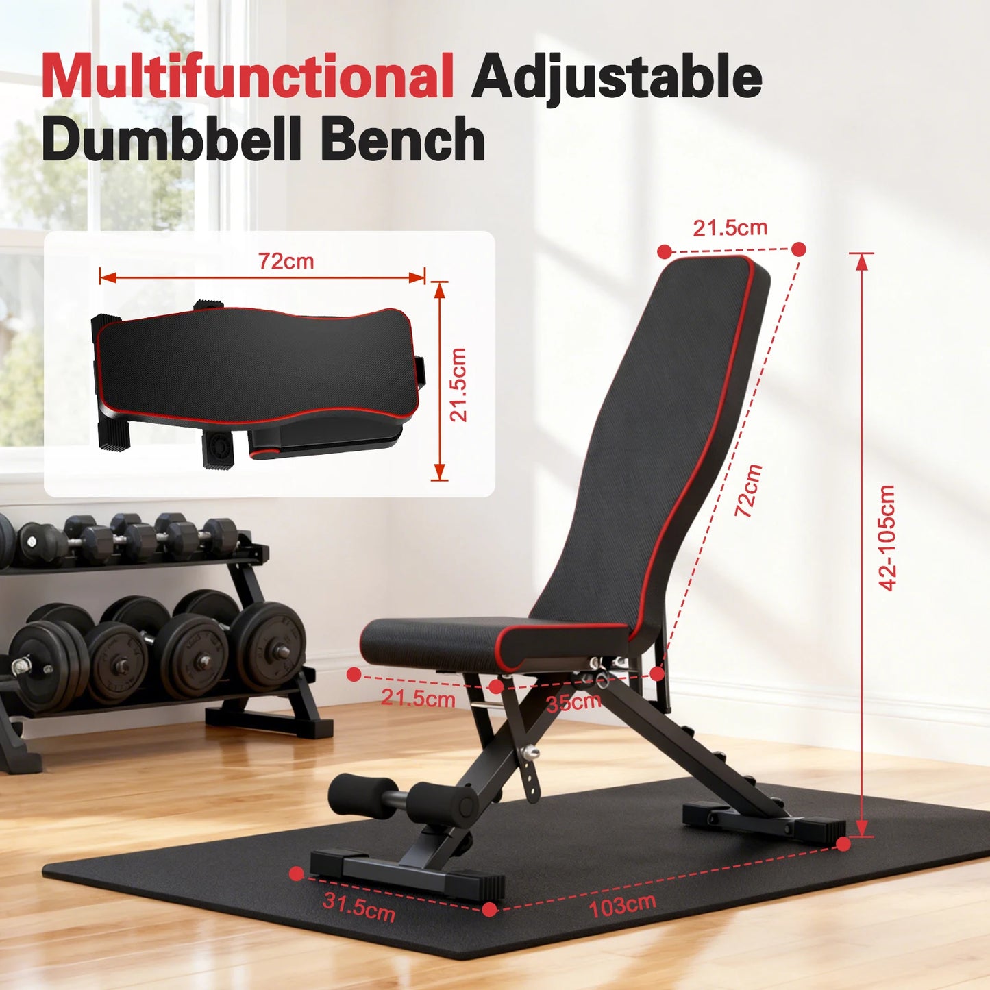 Multifunctional Adjustable Dumbbell Bench 660LBS Capacity