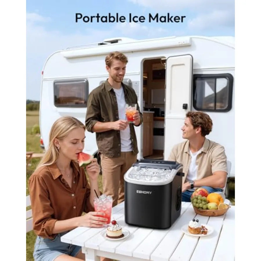 Countertop Ice Maker Machine With Handle Auto Cleaning