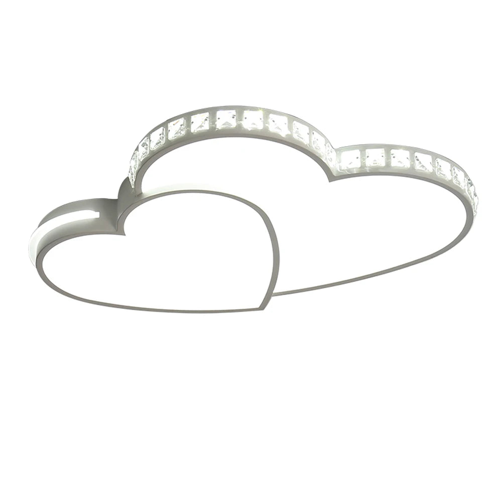 Heart Shaped Crystal LED Ceiling Light Flush Mount