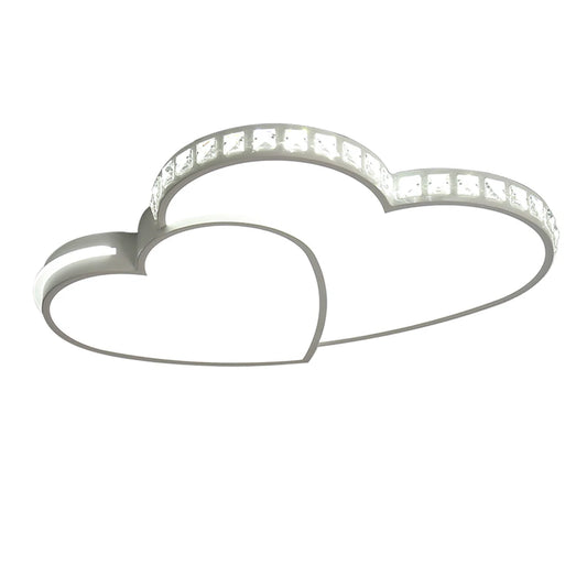 Heart Shaped Crystal LED Ceiling Light Flush Mount