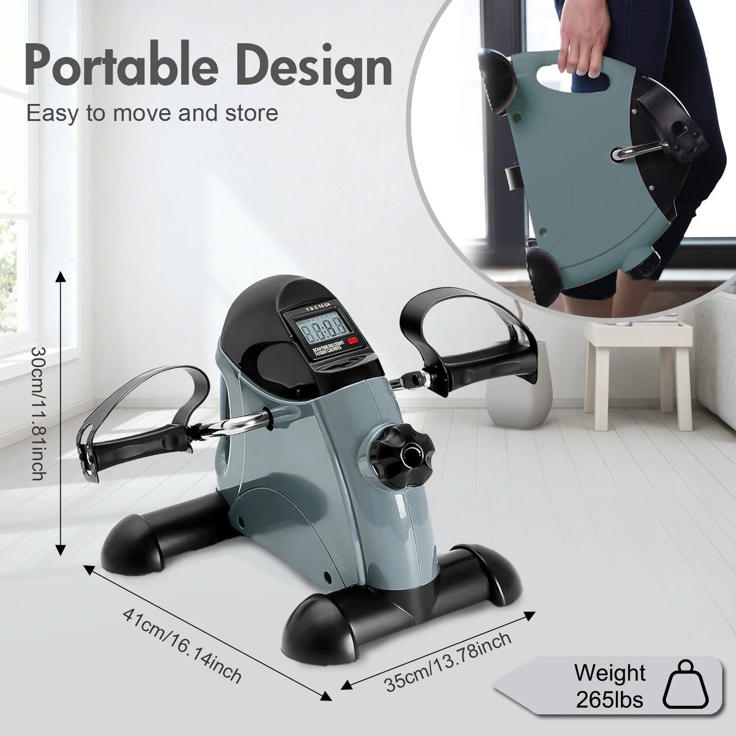 Under Desk Mini Stepper Pedal Exercise Bike With LCD Display