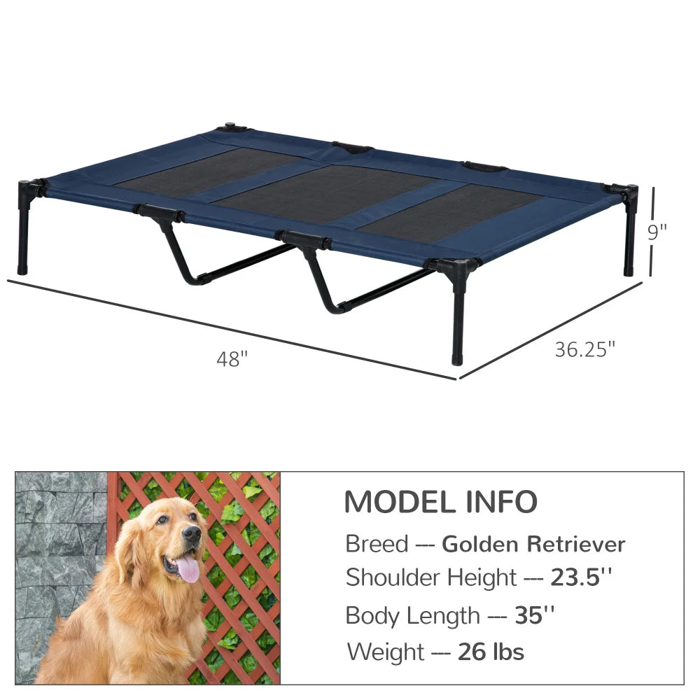 Breathable Elevated Dog Bed With Mesh Carry Bag Metal Frame