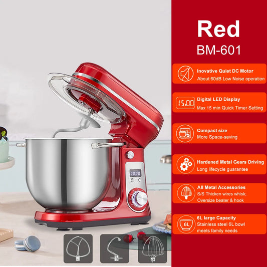 BioloMix 1200W 6L Stand Mixer With Tilt Head