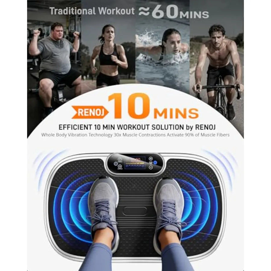 Home Gym Vibration Plate With Steel Frame 455-Lb Capacity
