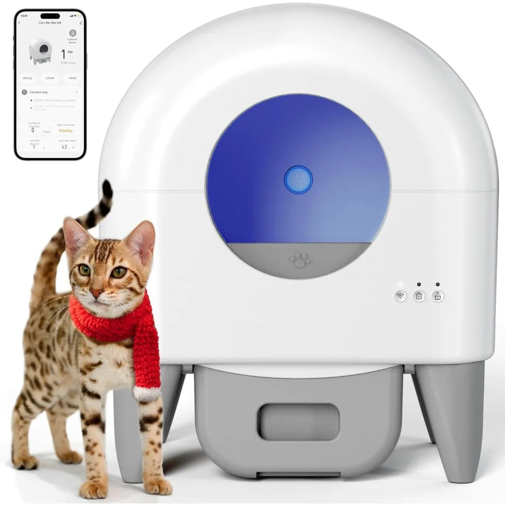 Automatic Self Cleaning Cat Litter Box With App Control