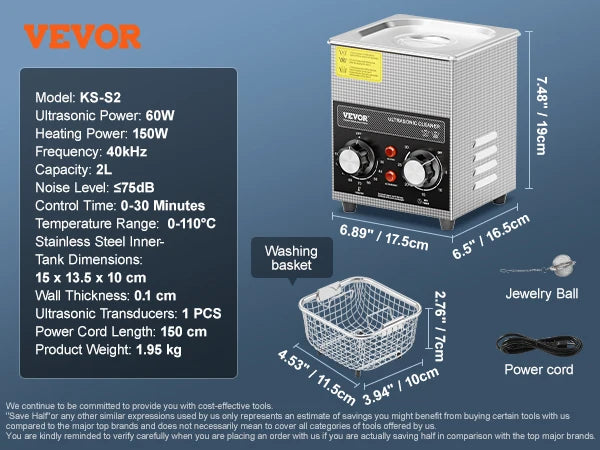 SucceBuy Ultrasonic Cleaner With Heater Timer For Lab Tools