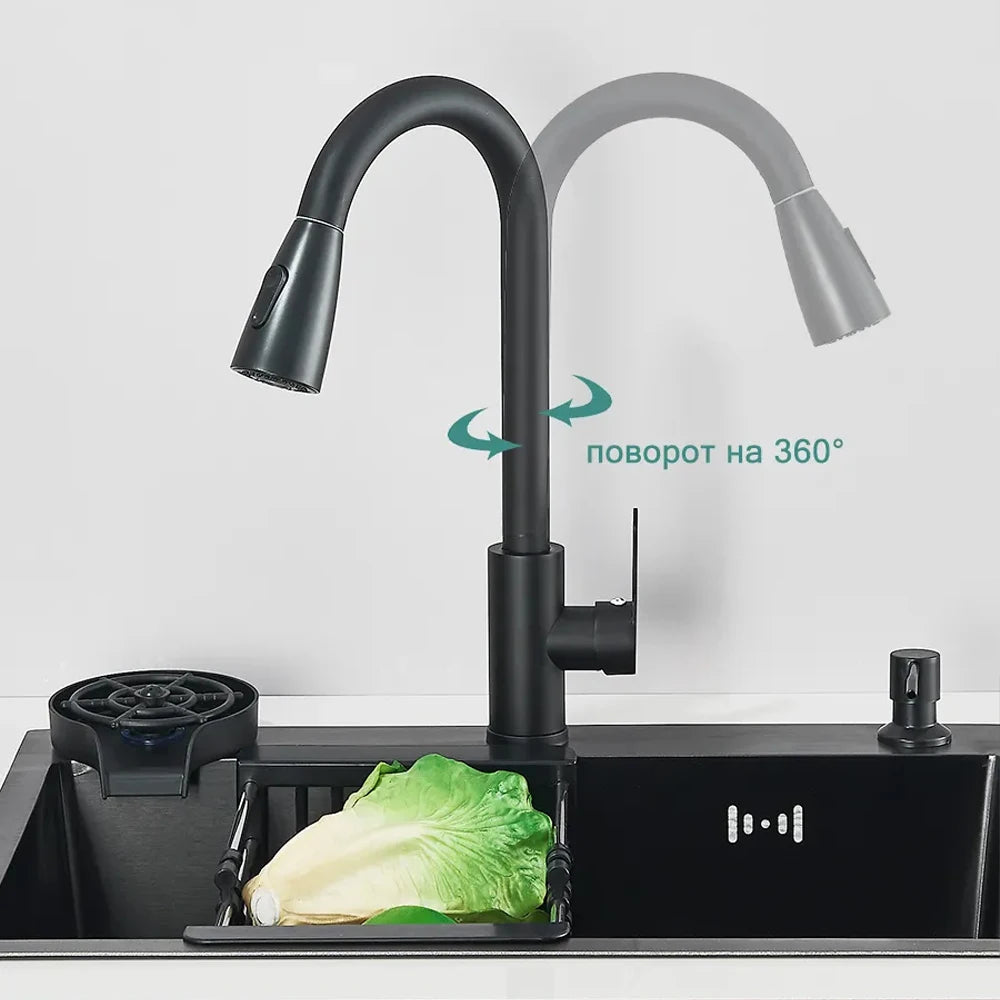 Stainless Steel Kitchen Sink With Integrated Faucet