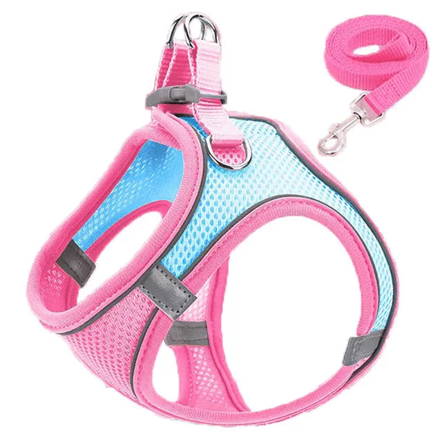 Reflective Cat Harness And Leash Set Adjustable