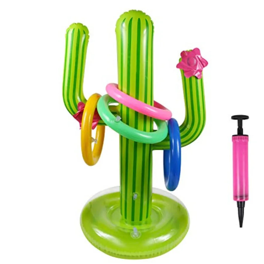 Inflatable Cactus Ring Toss Set With 4 Rings