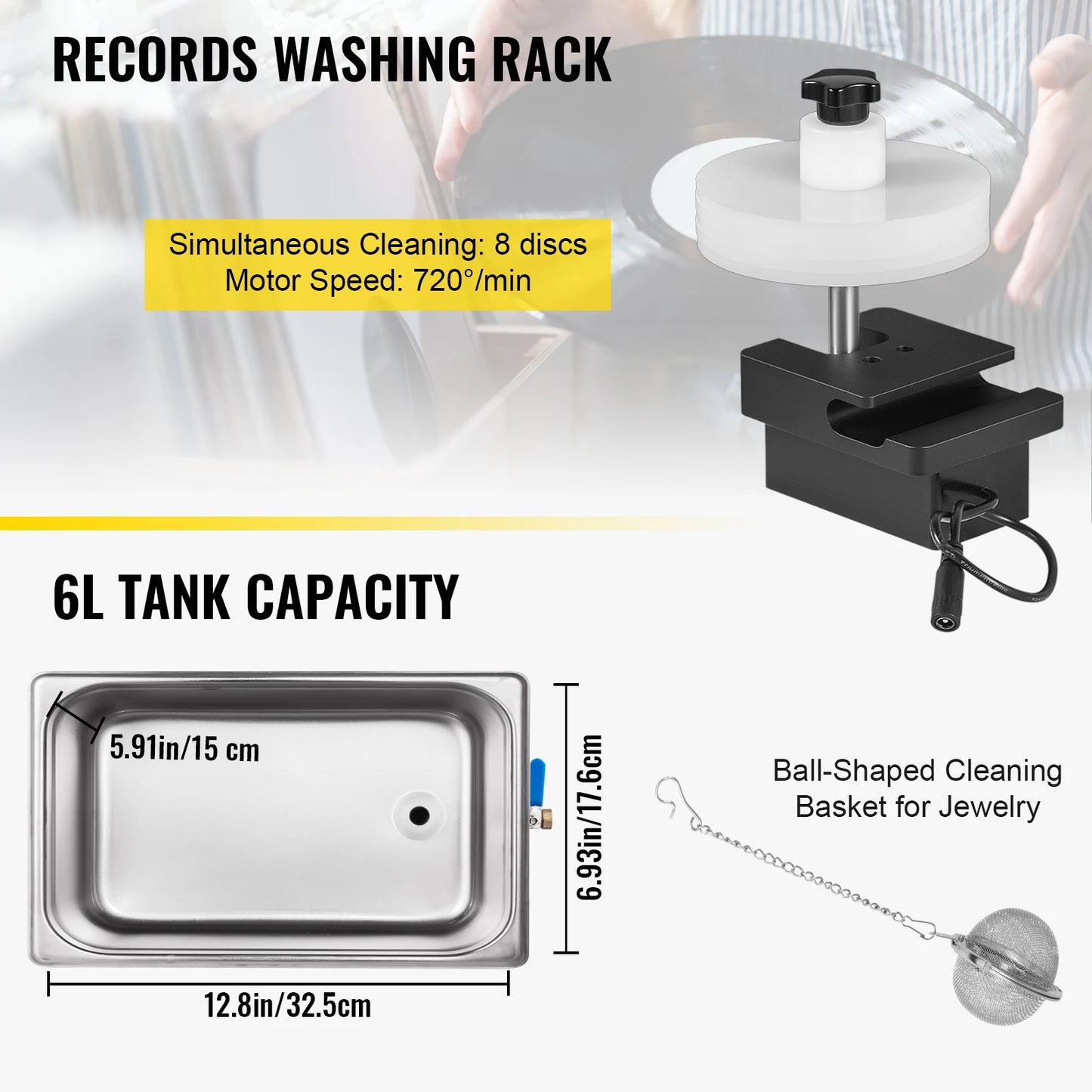 SucceBuy Ultrasonic Vinyl Record Cleaner Portable