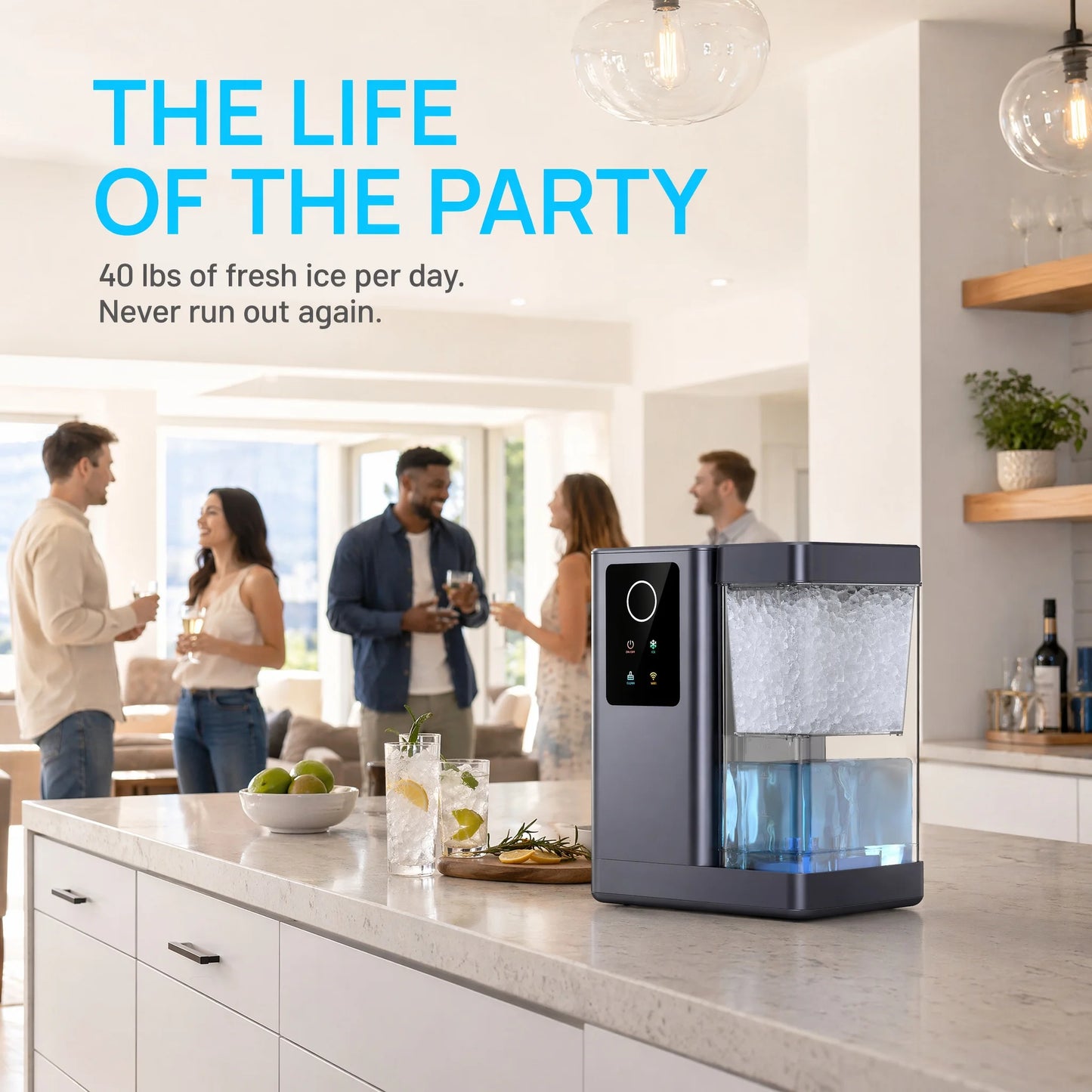 PHILERGO Nugget Ice Maker Countertop Self Cleaning App