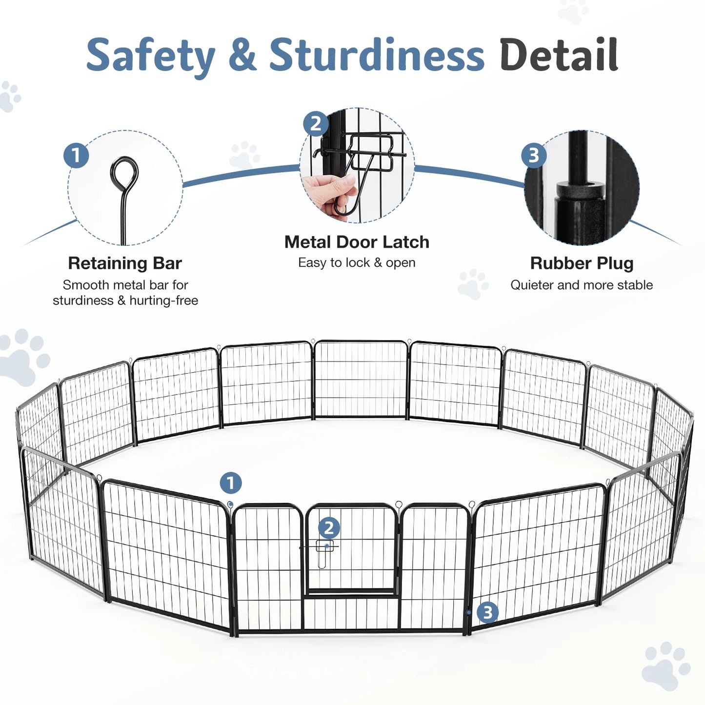 JHK Dog Playpen Foldable Outdoor Fence