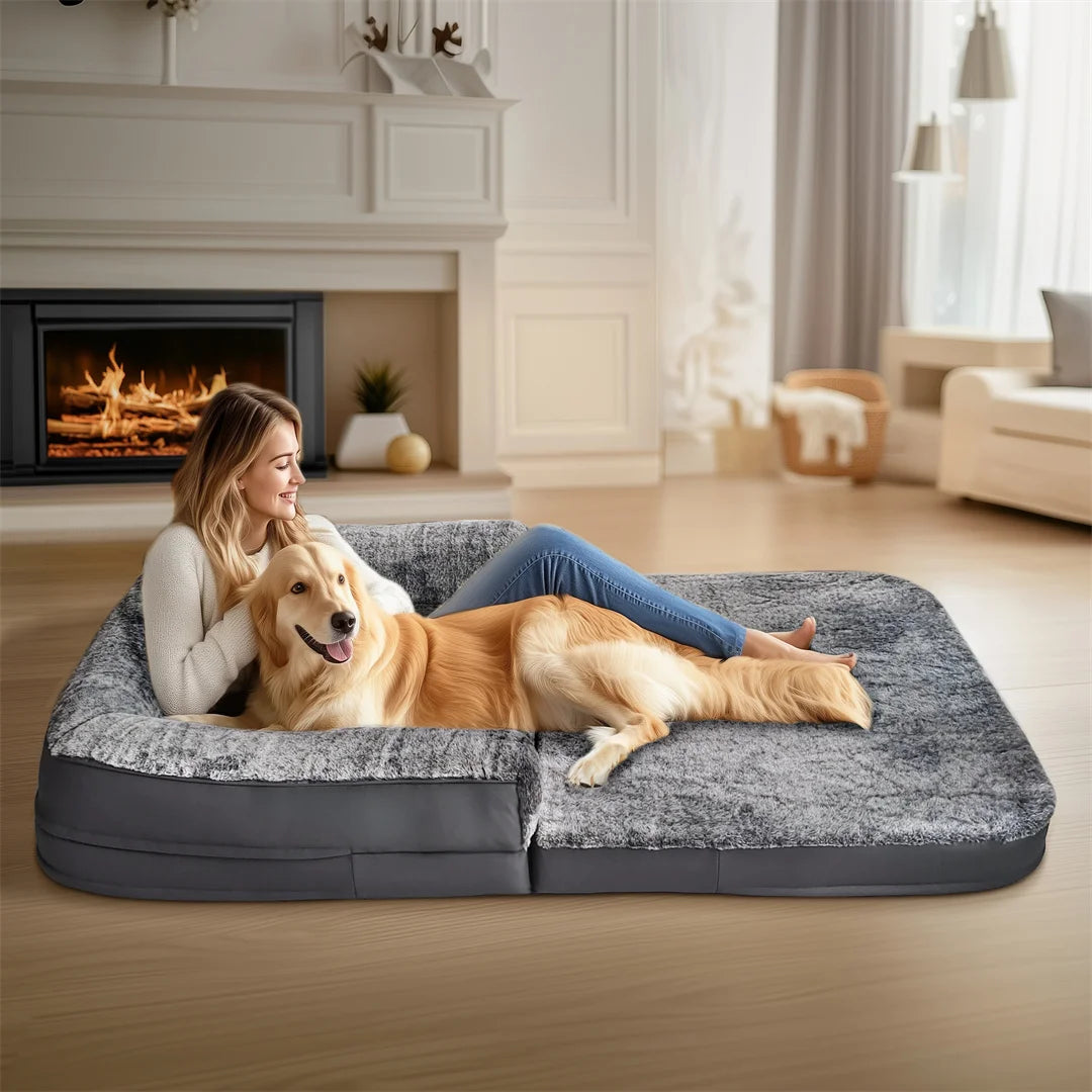 Bingopaw Giant Orthopedic Dog Bed With Plush Removable Cover