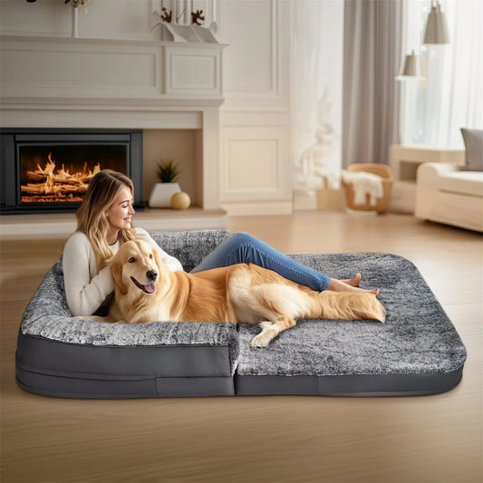 Bingopaw Giant Orthopedic Dog Bed With Plush Removable Cover
