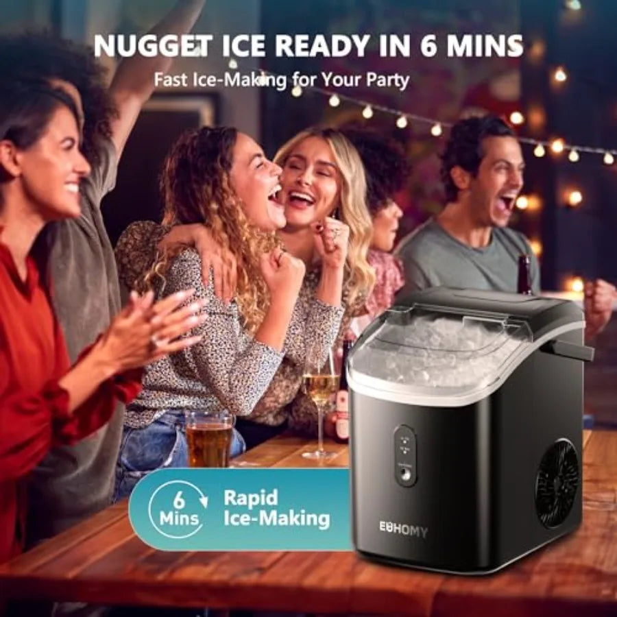 Portable Countertop Sonic Ice Maker With Auto Cleaning