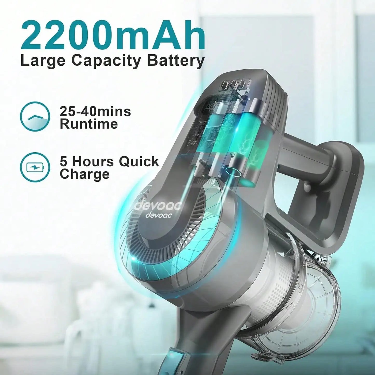 Cordless Vacuum Cleaner 6 In 1 Ultra Lightweight 40KPa