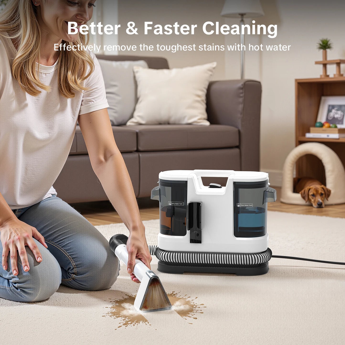 Lubluelu V8 Portable Carpet And Upholstery Cleaner