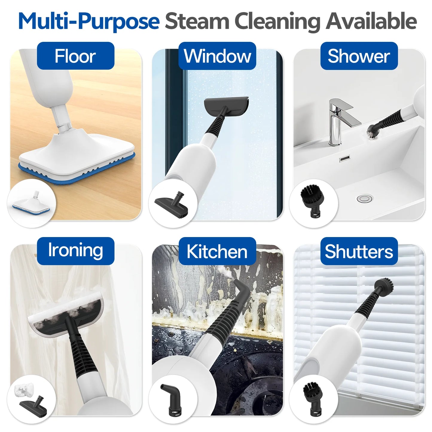INSE F2 Steam Mop 12 In 1 Handheld Scrubbing Cleaner