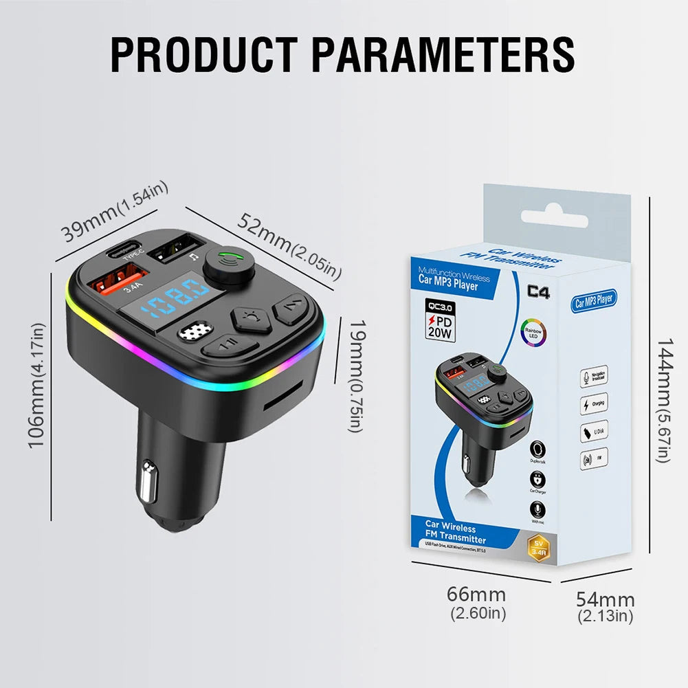 West Biking Hands Free Bluetooth Car FM Transmitter