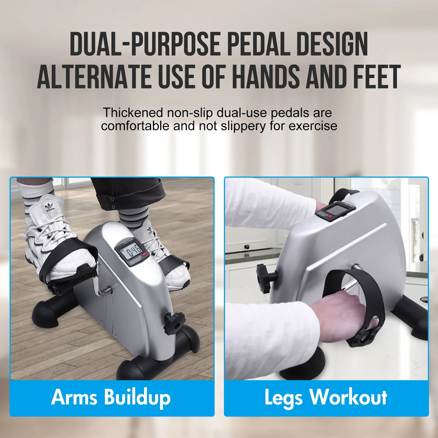Under Desk Mini Stepper Pedal Exercise Bike With LCD Display